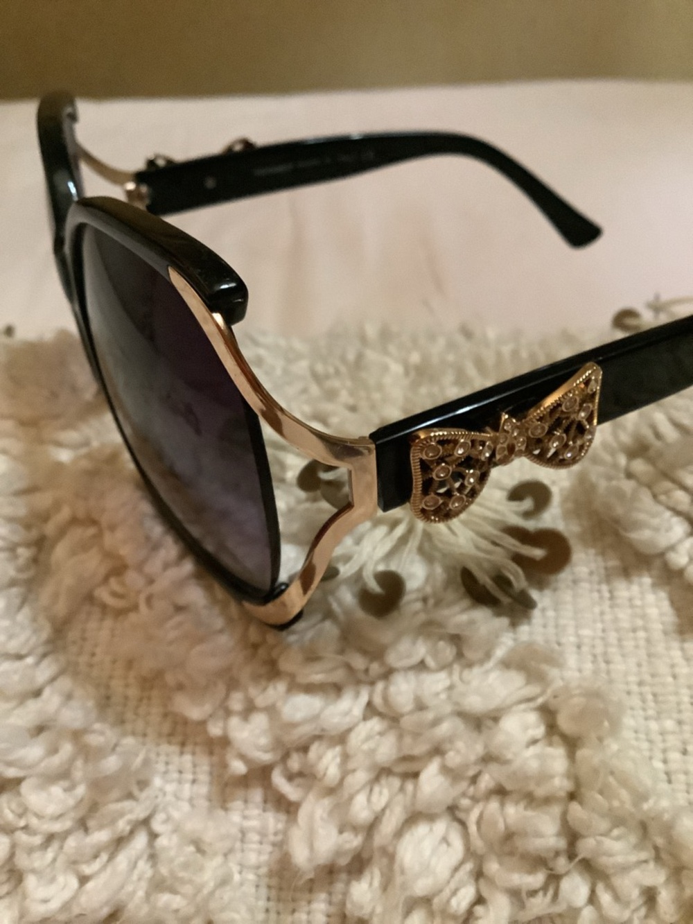 CHANEL Black and Gold Decorative Butterfly Sunglasses - Picture 4 of 6